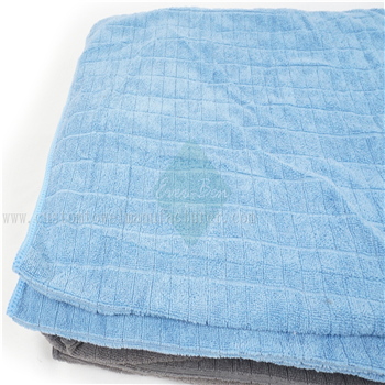 China Bulk Custom super absorbent microfiber towel Supplier Blue Structure Strip Cleaning Towels Exporter Fast Dry Car Washing Luxury Towels Wholesale